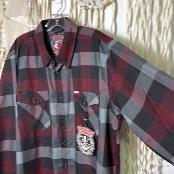 Dixxon Men's NWT Brawler Flannel Size 2XL in Maroon and Black Plaid - Picture 10 of 12